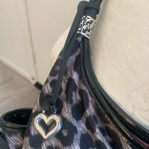 Brighton silk and leather handbag.  NWOT